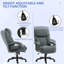 Chaise de bureau robuste à haut dossier pour les utilisateurs grands et grands, pouvant supporter jusqu'à 450 lb avec inclinaison réglable et roulettes à roulement en douceur.