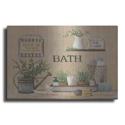 August Farm® «Farmhouse Bath II» par Pam Britton, art mural en métal