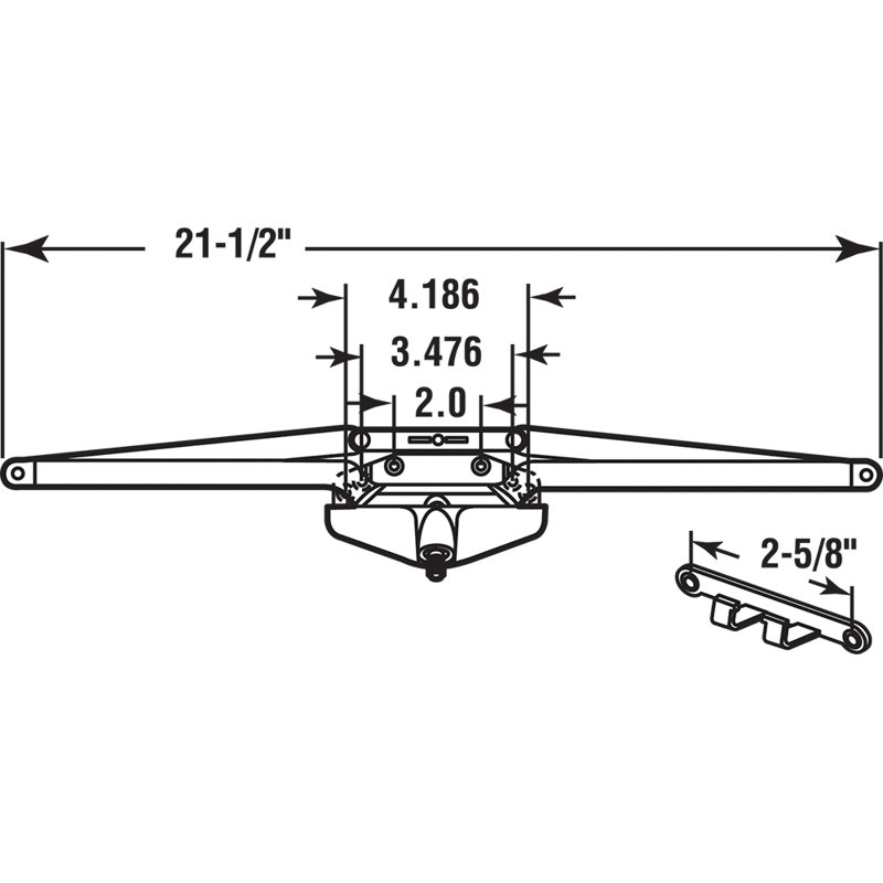 Opérateur auvent Prime-Line Roto Gear (paquet simple), H 25 po x l 4,25 po x P 1,75 po, Blanc