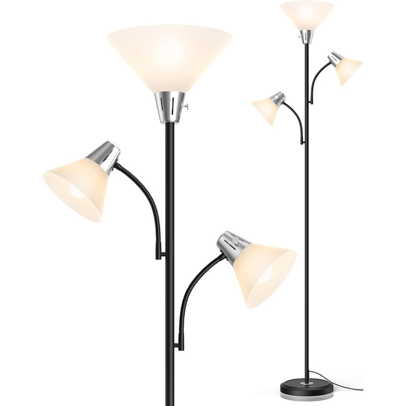 Lampe sur pied avec lampe remplaçable 3000k à économie d'énergie, moderne et lumineuse pour chambre à coucher, salon, bureau