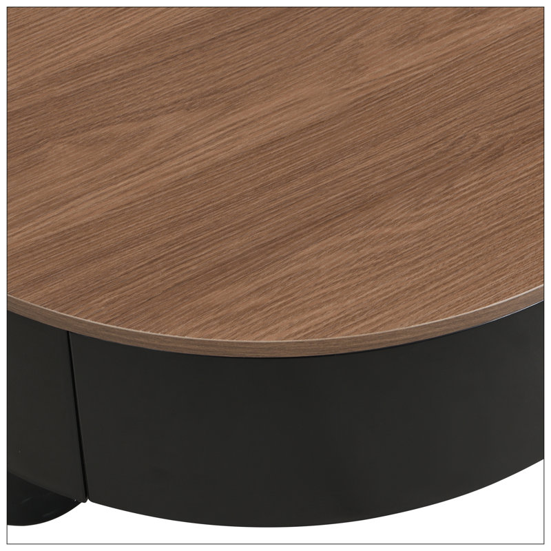 Table basse de salon, Plateau noir / structure noire
