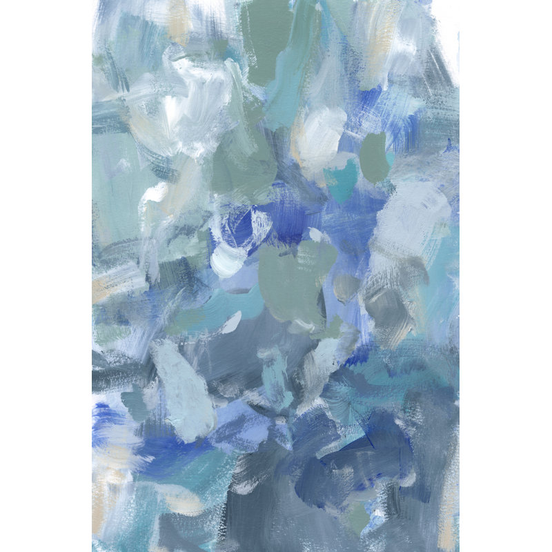 «Blue Night II» par Christina Long - peinture sur toile tendue, H 18 po x l 12 po