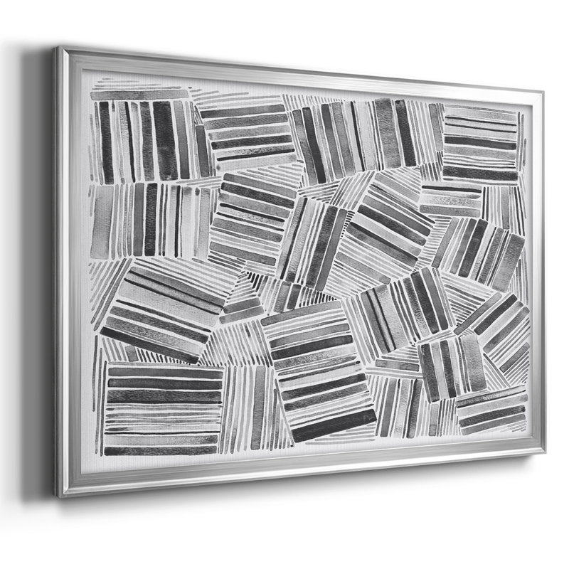 Motif matelassé III, impression sur toile encadrée, Argent, H 30 po x l 44 po x P 1,5 po