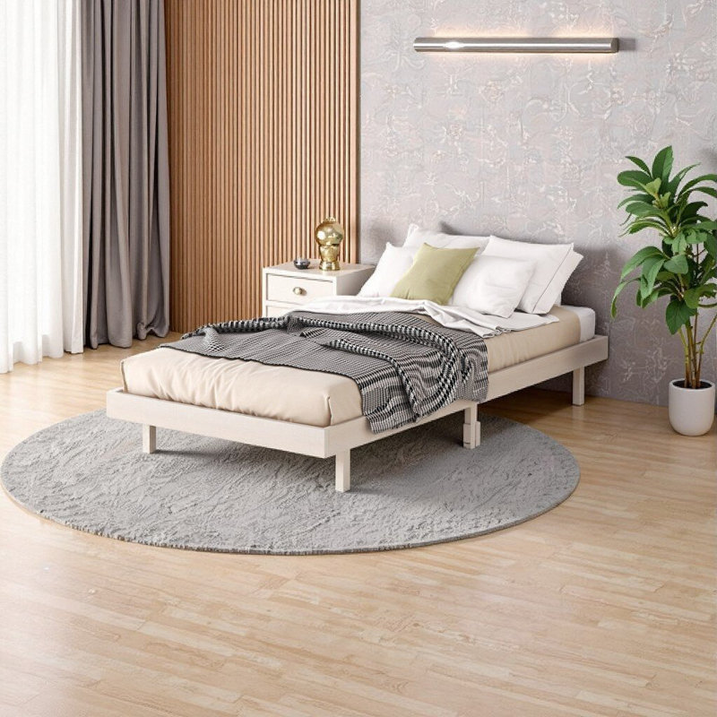 Base de lit plateforme flottante blanc moderne Modern, Blanchies