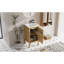 Armoire de salle de bain 18 po avec rangement, solution pour petit espace avec lavabo en céramique, tablette réglable, charnières à fermeture en douceur