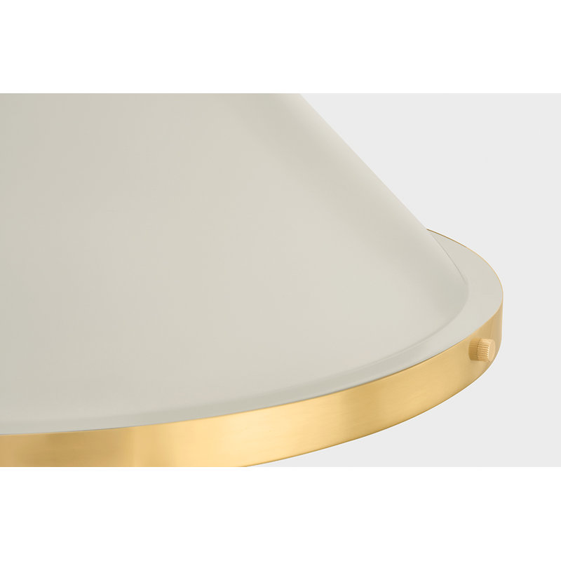 Luminaire suspendu Highclere par Mark D. Sikes, Laiton vieilli / blanc cassé, H 14,5 po x l 17,75 po x P 17,75 po