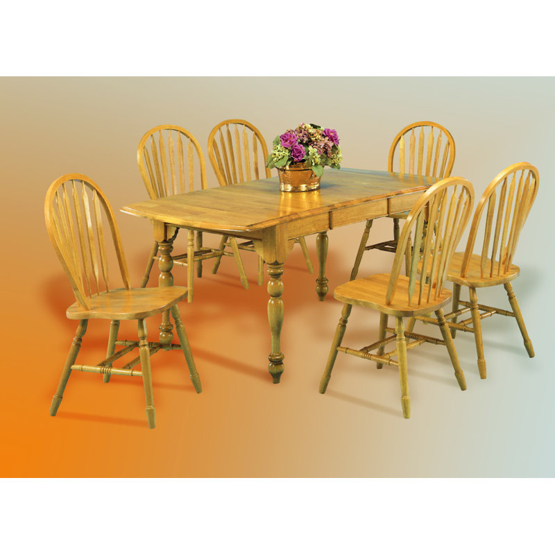 Azizi 6 - Person Solid Wood Top Dining Set