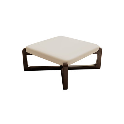 24" Wide Faux Leather Upholstered Square Ottoman