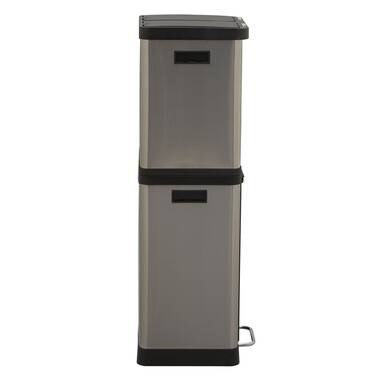 10 Gallons Manual Lift Multi Compartments Trash and Recycling Bin Don Hierro