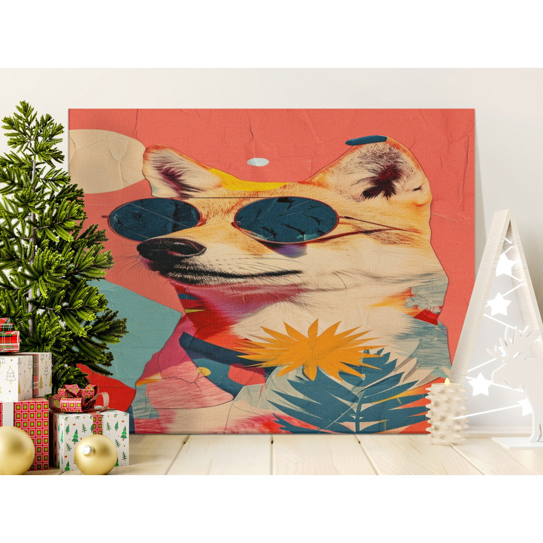 Cool Fox Canvas Wall Art, Gallery Wrapped Matte Print, Modern Decor, Ready to Hang, Animal Art, Archival Quality, Living Room, Bedroom
