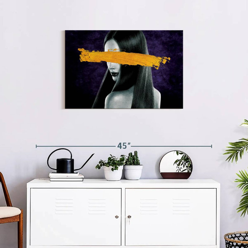 Coup de pinceau jaune Leisha, H 20 po x l 30 po