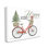 Joyeuses fêtes, bicyclette festive rouge présente un panier noir, estampe numérique texturée de Cindy Jacobs