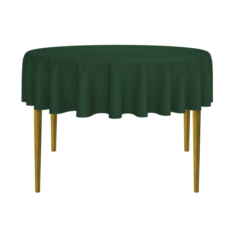 Hunter Green 70-Inch Round Polyester Fabric Tablecloth