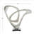 Galeri Aluminum Metal Loop Abstract Decorative Silver Sculpture with Black Base