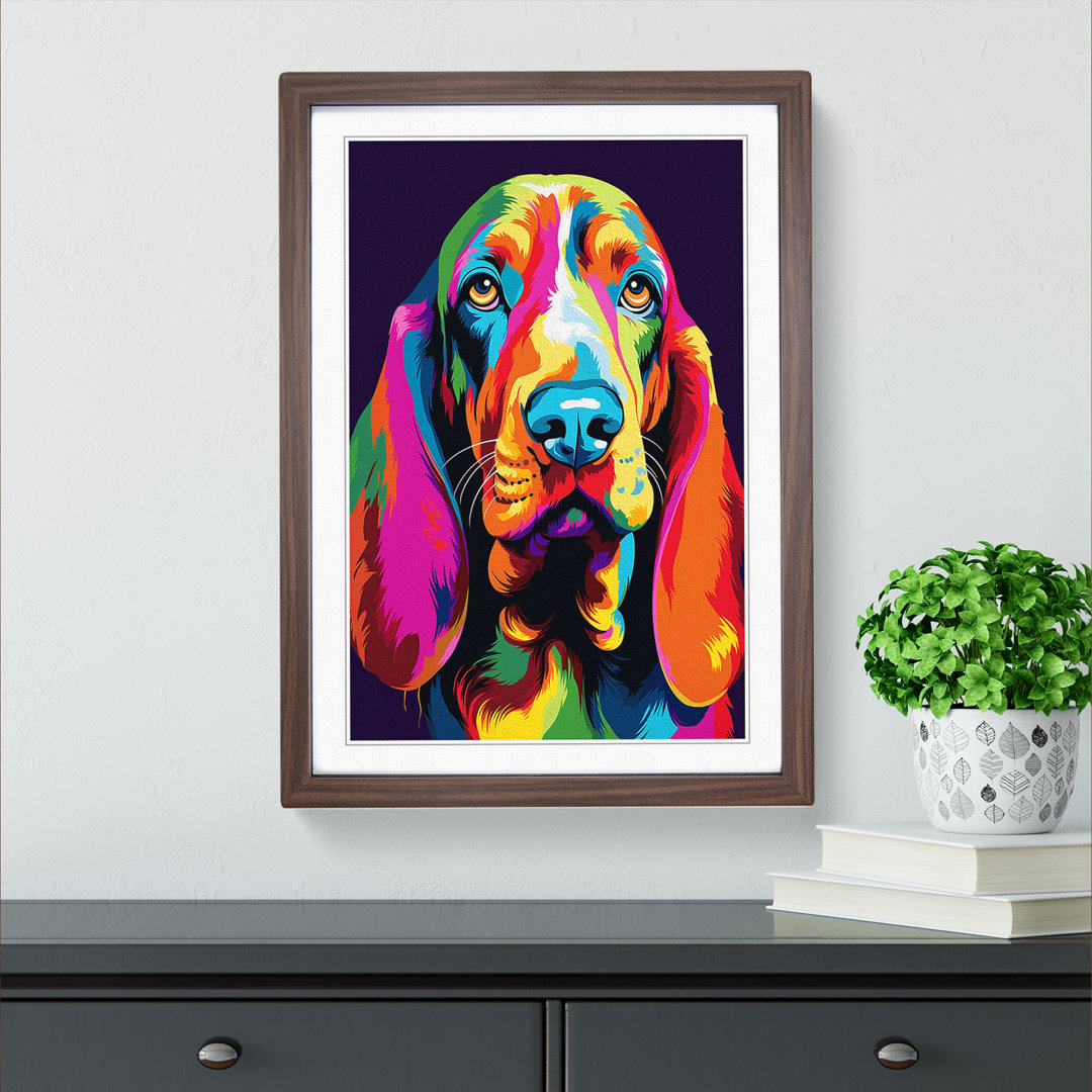 Basset Hound Pop - Framed Print