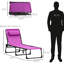 Chaise pliante respirante en maille et coussin mauve pour patio extérieur pliable près de la piscine avec 4 positions inclinables, plage