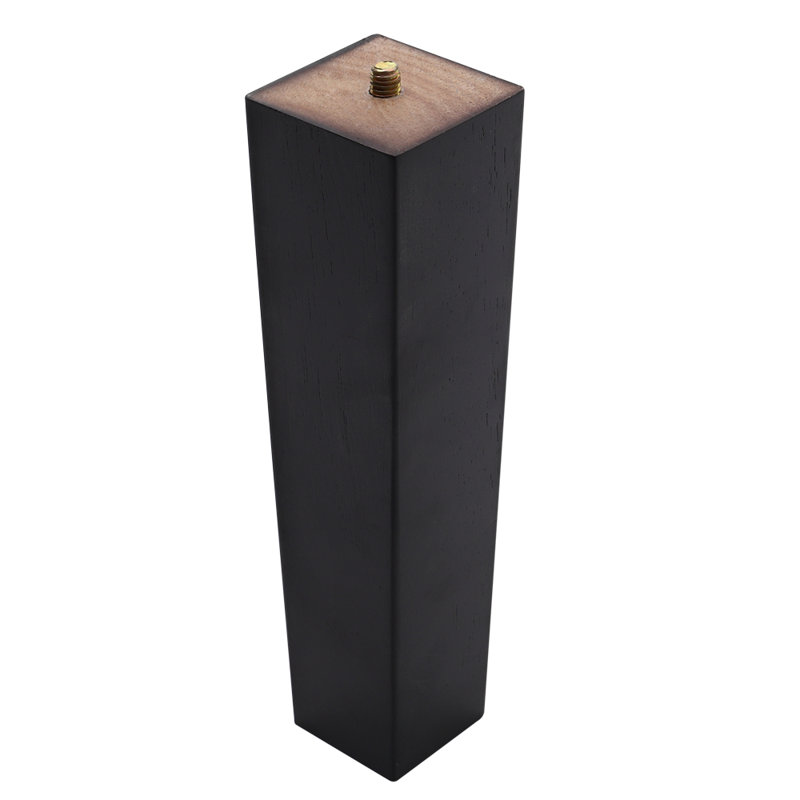 Venezia Solid Wood Table Leg, Black, 20cm H x 5cm W x 5cm D