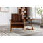 Accent Chairs Set of 2 with Side Table, Wood and Fabric Armchairs Side Chair-112092571