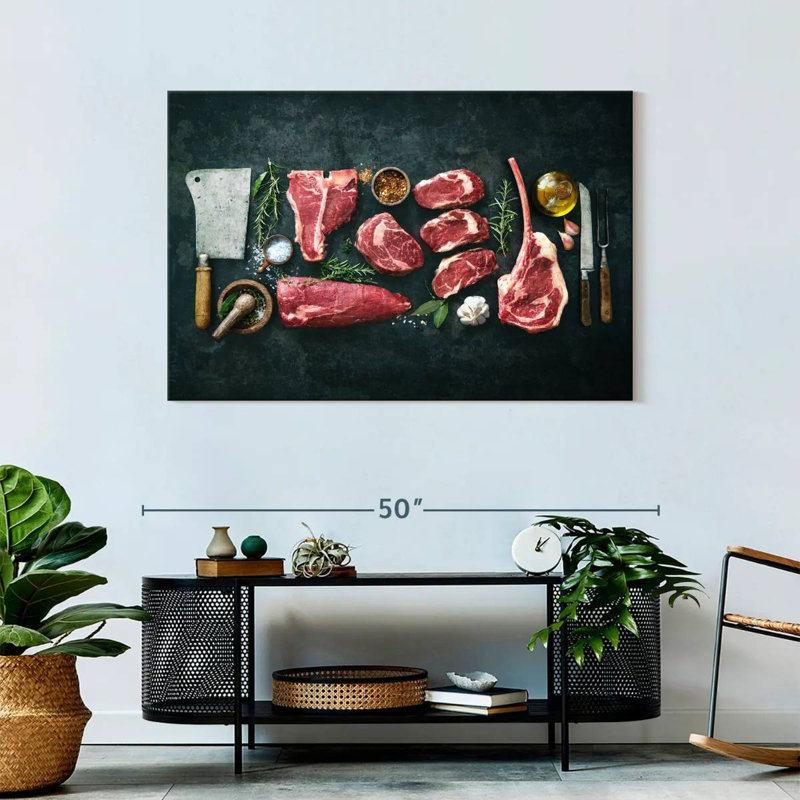 Yarlin Raw Steak Cuts, 30" H x 45" W