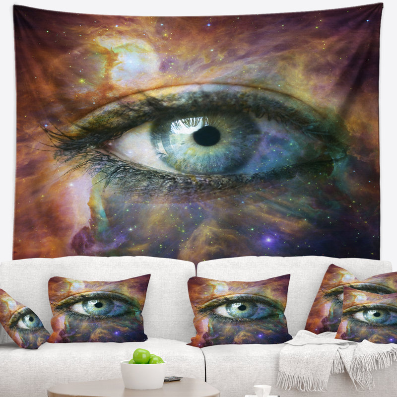 Regard humain dans la tapisserie de l'univers, H 50 po x l 60 po
