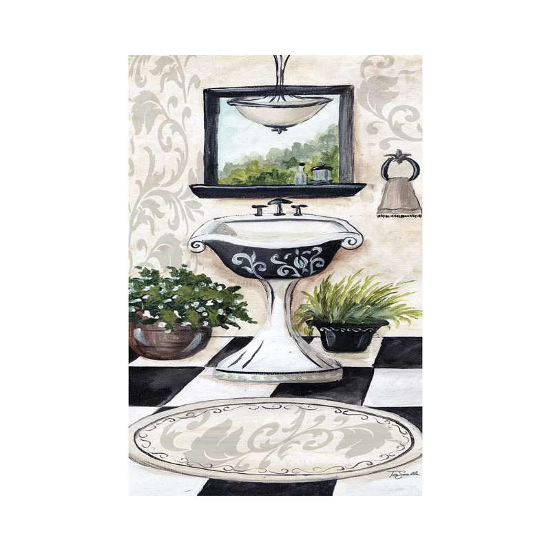 «B / W Bath I» par Tre Sorelle Studios, impression sur toile tendue, H 26 po x l 18 po x P 1,5 po