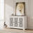 Antique Sideboard Storage Cabinet, Vintage Buffet Server with 3 Carved Doors, Accent Cabinet for Kitchen, Dining Room, Living Room & Hallway