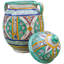 Pot en céramique 14 po intérieur / extérieur bleu sarcelle / bleu / orange