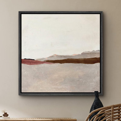 Duotone brun clair, paysage pastel, formes abstraites, art moderne, décoration nordique, calme et zen