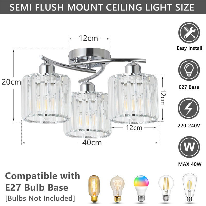 Semi Flush Mount, Silver