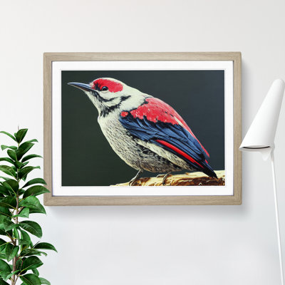 Inspiring Woodpecker Bird 1 Piece Single Picture Frame Wall Art