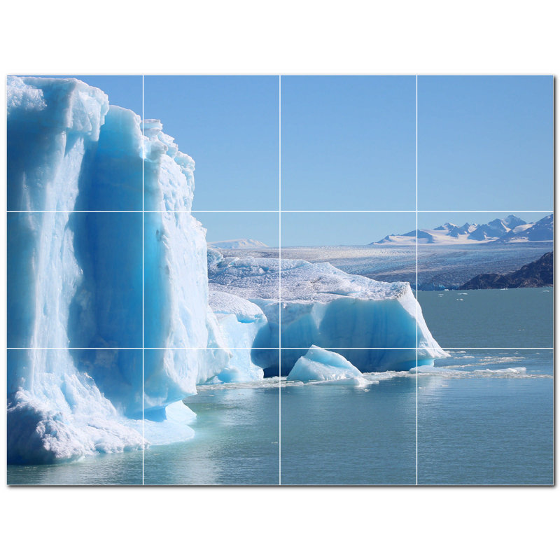 Murale en céramique satinée Glacier Photo 12 po x 12 po