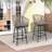 Metal frame Bar stool Set of 2 with Backrest and soft cushion-1317739294