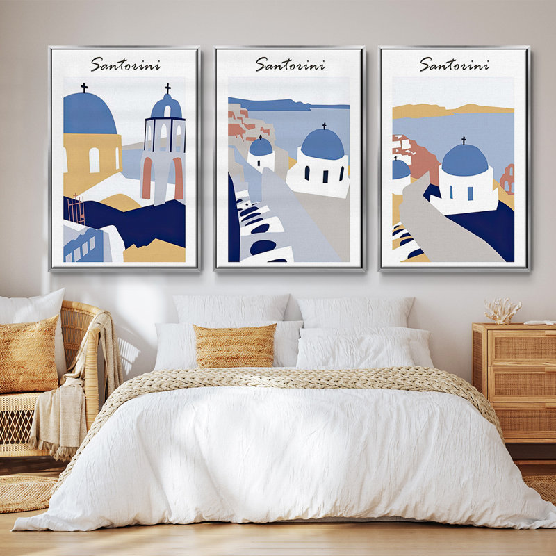 Overlaps Planes IV - Ensemble de 3 reproductions de cadres photo sur toile, Argent, H 40 po x l 78 po