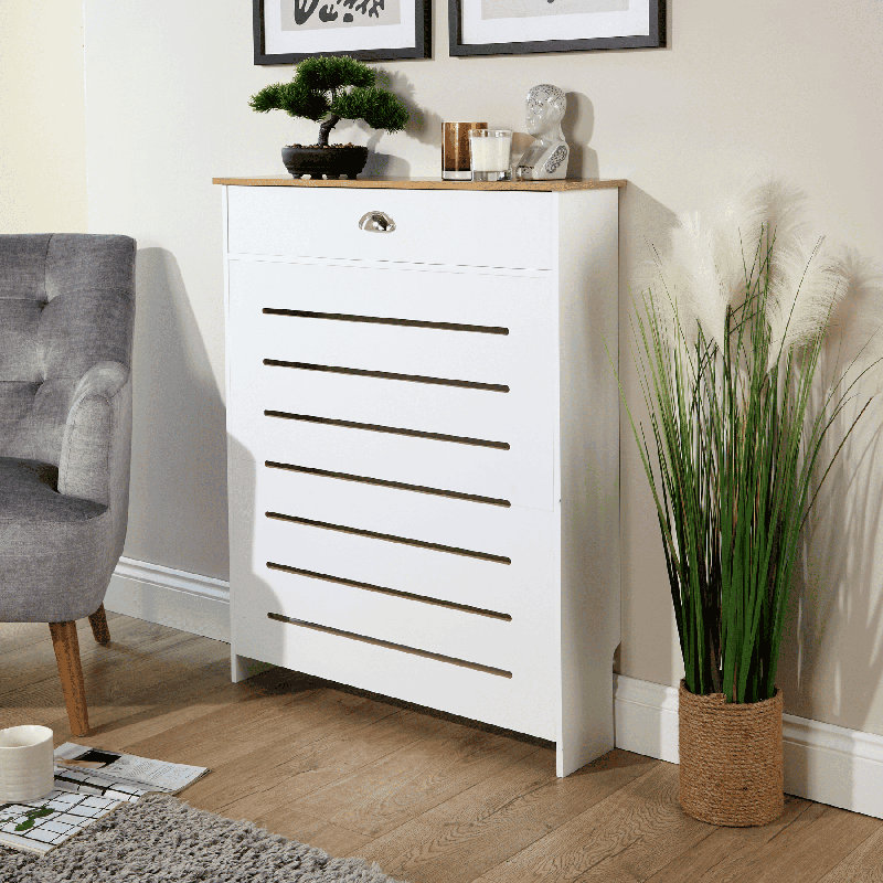 Batley Drawer Radiator Cover, 1 Drawer - 78cm W, White