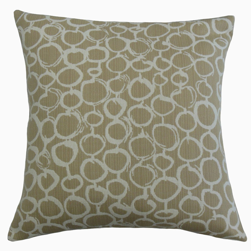 Coussin Velisa, 18 po x 18 po, Coussin décoratif, Brun clair