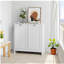 Panier à linge incliné avec panier amovible, panier à linge caché, armoire de rangement pour panier de salle de bain, organisateur de maison autoportant, blanc