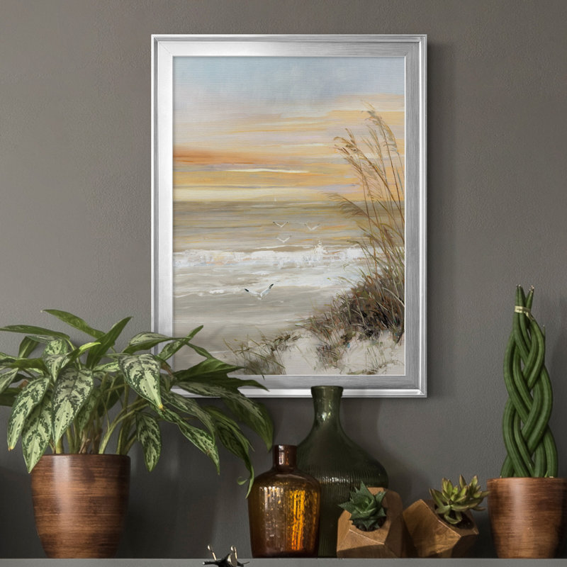Summer Solstice - peinture encadrée, H 30,5 po x l 22,5 po x P 1,5 po, Toile avec cadre argenté, Pas de tapis