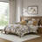 King Size Luxury Bedding Set, Polyester Jacquard, Modern Gold Design