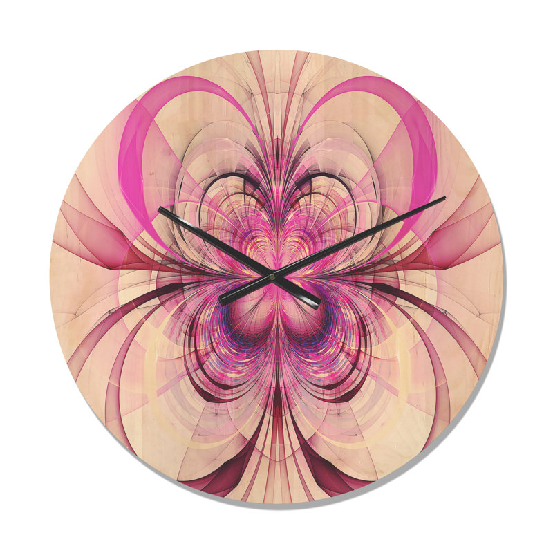 Horloge murale à motif floral fractal, Moyen