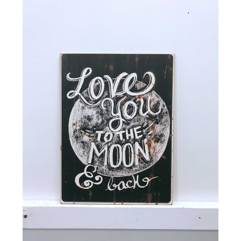 Décoration murale en bois Love You to the Moon and Back