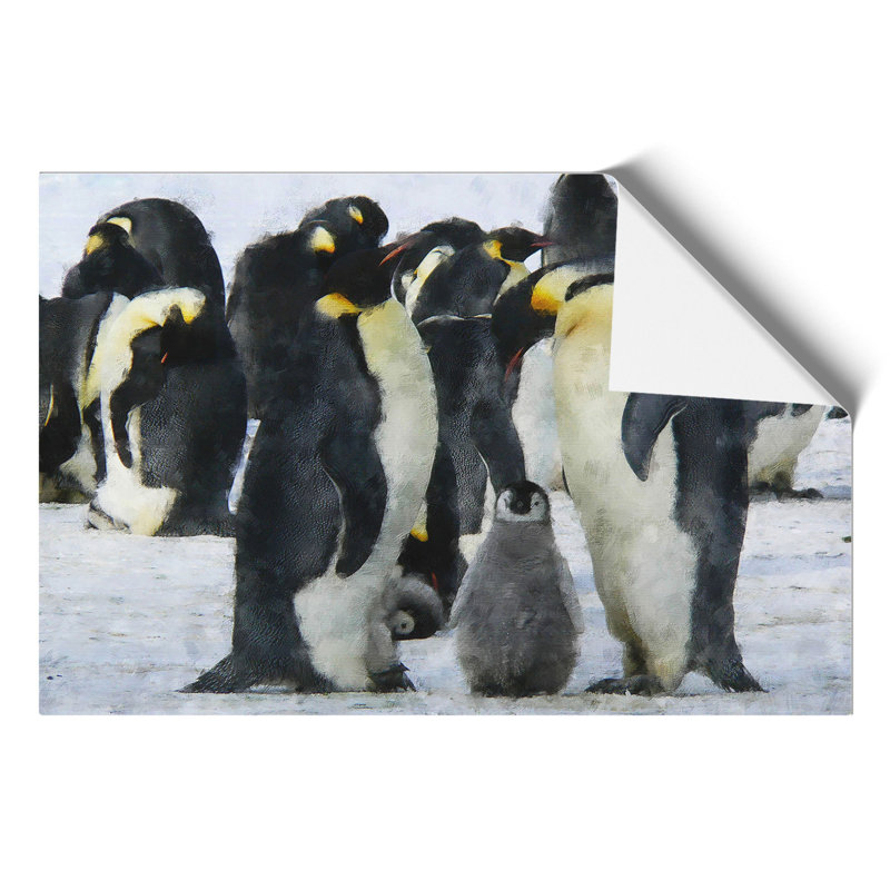 Emperor Penguins Painting - Frameless Print, 30cm H x 42cm W x 0.1cm D