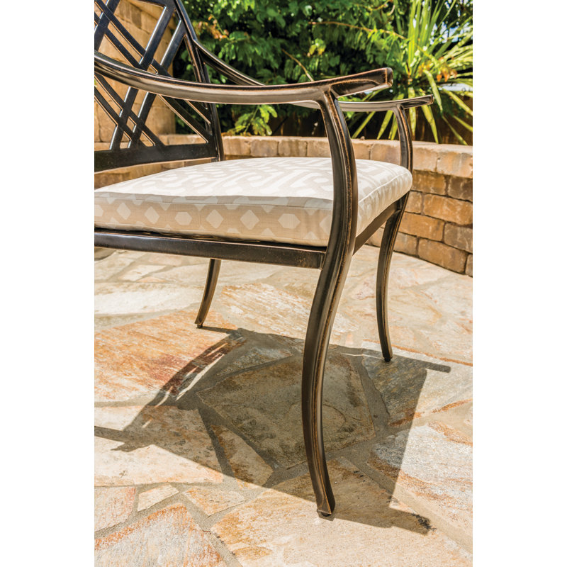 Edge Patio Dining Armchair with Cushion, Midnight Gold