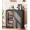 Armoire à café avec mini espace réfrigérateur et prise de courant, mini armoire réfrigérateur avec tablette réglable pour le salon