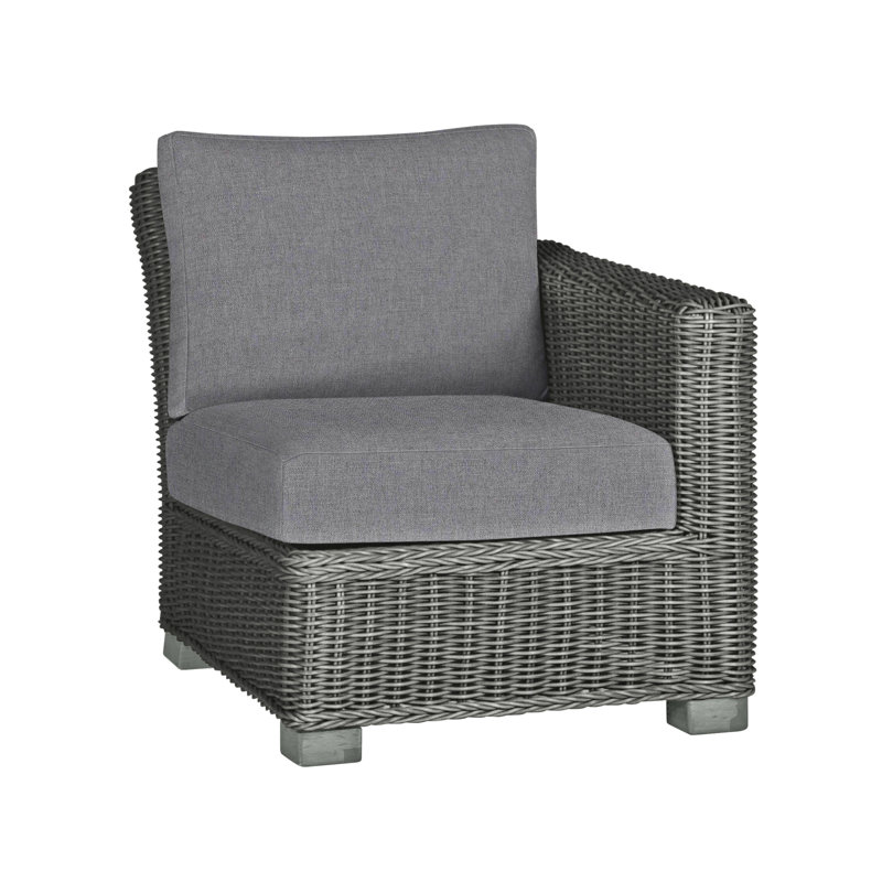 Rustic Patio Lounge Chair with Cushions, No Welt, Verona Mist, Slate Gray