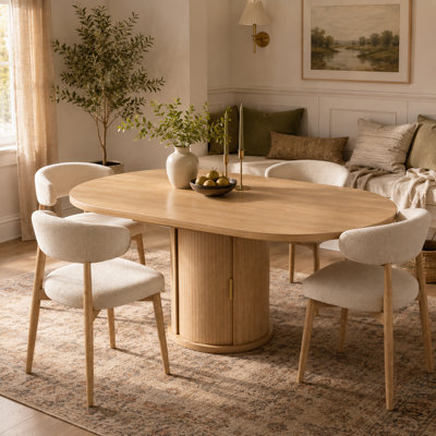 Table de salle à manger extensible de 47 à 63 pouces, pouvant accueillir de 4 à 8 personnes, comprenant une tablette de rangement à deux niveaux peu encombrante et résistante à la poussière; Table de salle à manger extensible ovale en bois massif 