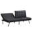 Comfortable With Wood Base, Stainless Leg, Black Leather, 42.52In Package Depth Modern Bed In Frame, 12.4In Height