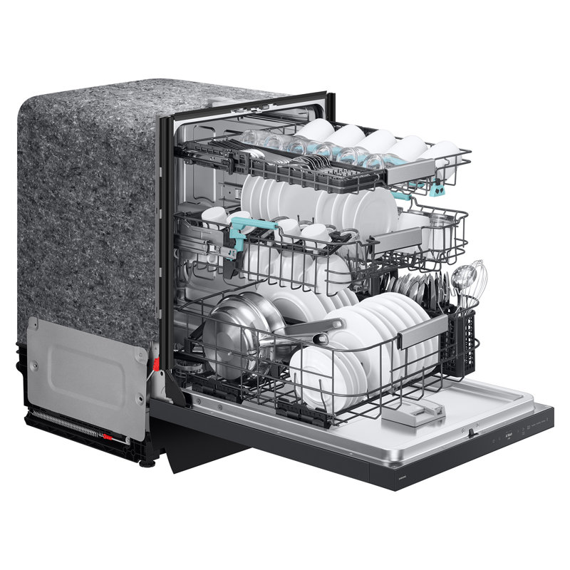 Samsung 38 dBA Bespoke Smart Dishwasher with 3rd Rack Washing System, Matte Black Steel