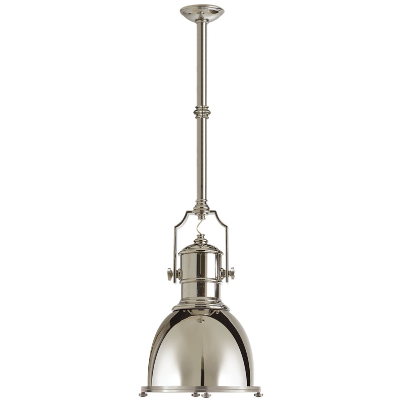 Chapman & Myers Country Industrial Small Pendant, Polished Nickel