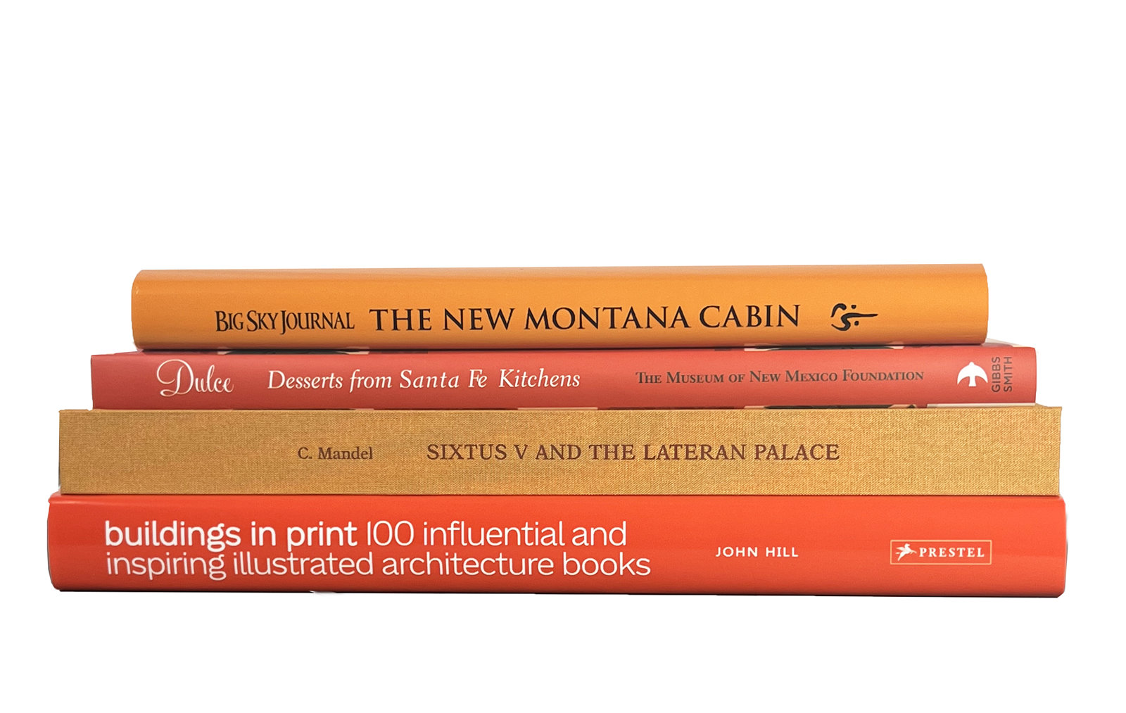 Decorative Books - Canyon Coffee Table Stack - 4 Orange Books