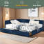 Cadre de lit double capitonné avec rangement pleine grandeur, cadre de canapé-lit avec dossier et accoudoirs confortables, lit double pour chambre à coucher, salon, velours-1670629351